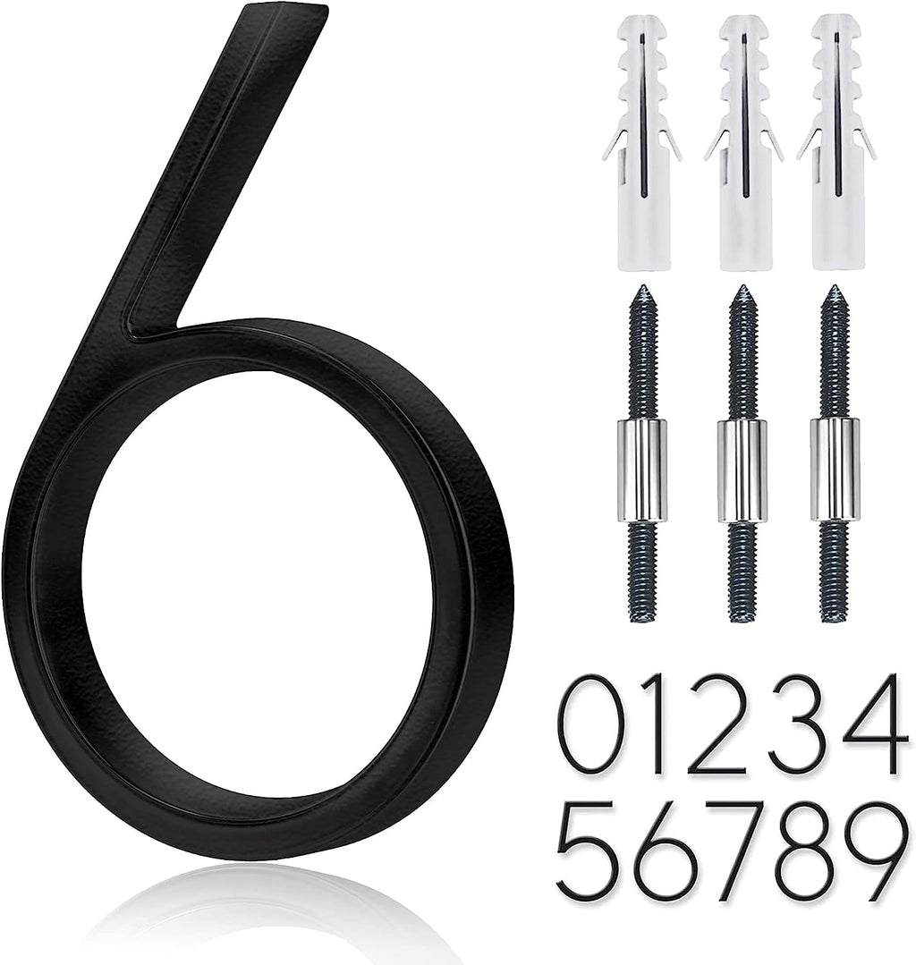 Modern House Numbers - Black, Floating and Flush Mount