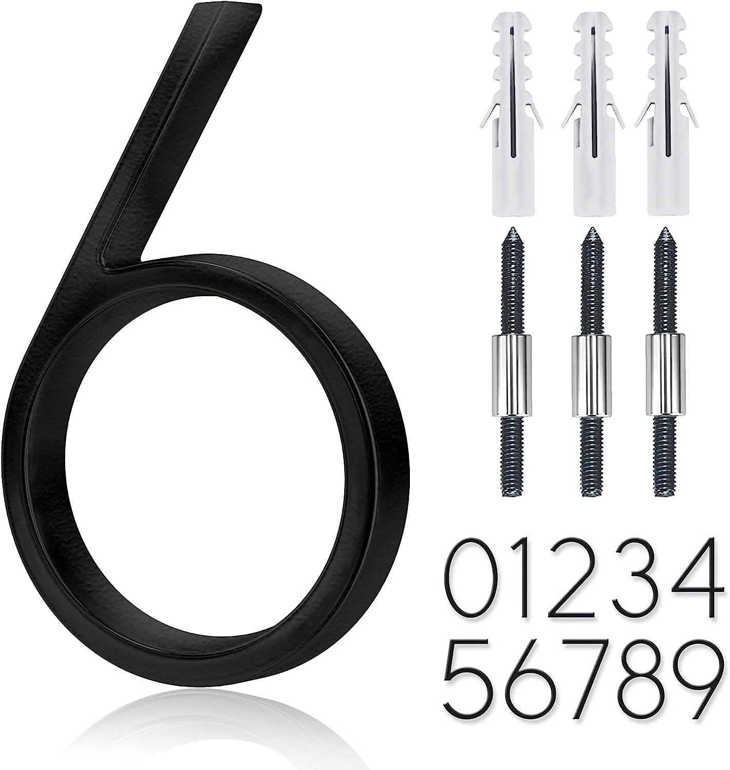 Modern House Numbers - Black, Floating and Flush Mount
