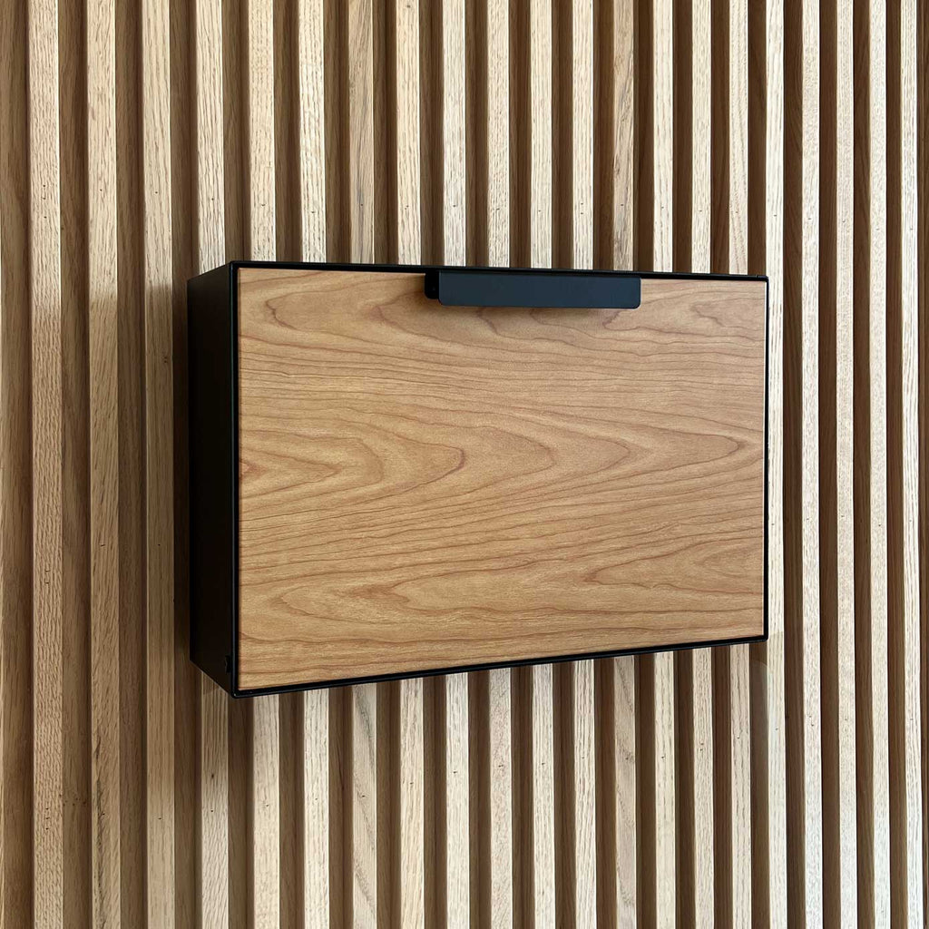 Allen Mailbox - Wood and Black Wall Mount Mailbox