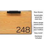Allen Mailbox - Wood and Black Wall Mount Mailbox