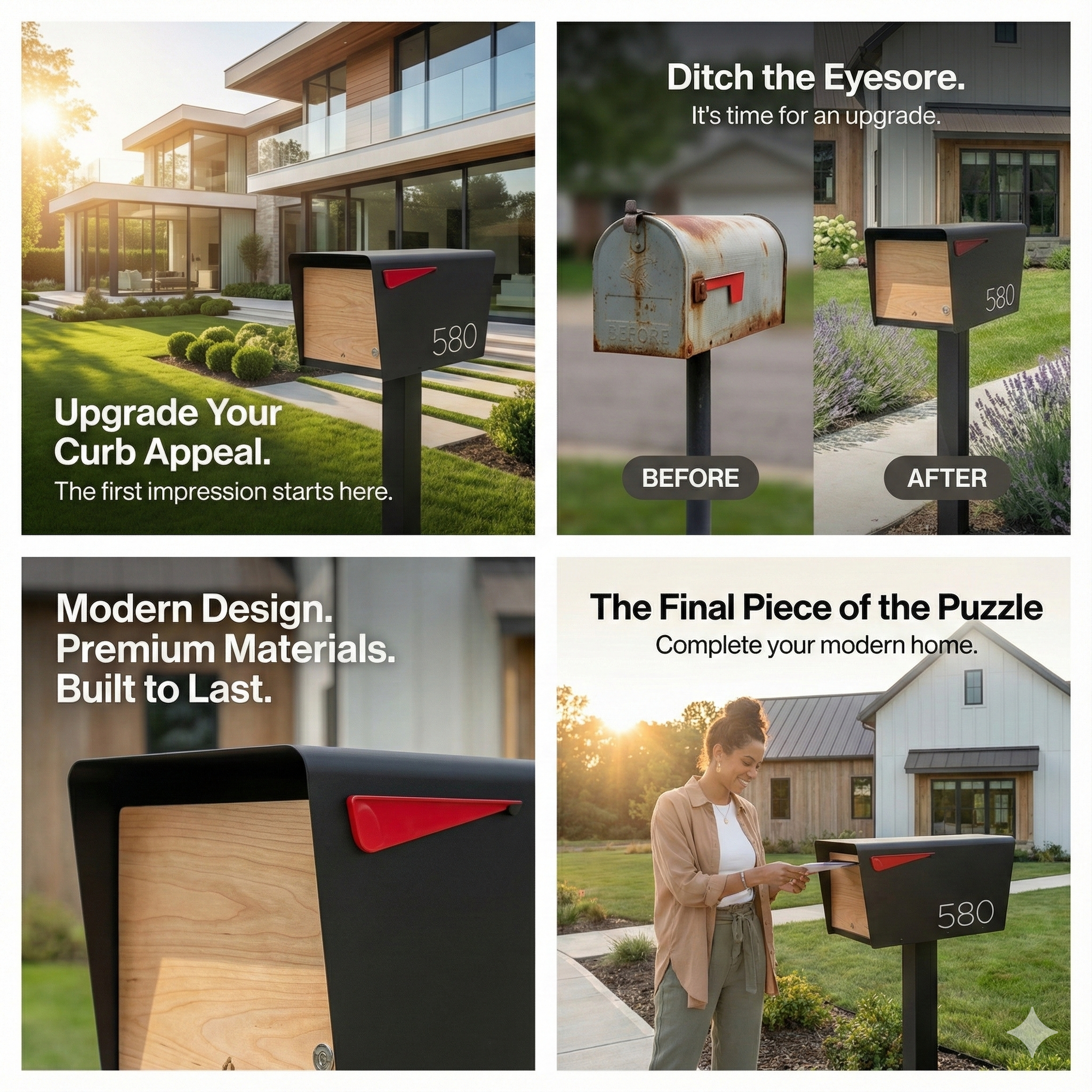 Beautiful Post Modern Mounted Mailboxes