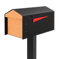 Calvin - Modern Mid-Century Post Mounted Mailbox with Lock