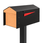 Calvin - Modern Mid-Century Post Mounted Mailbox with Lock