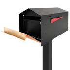 Calvin - Modern Mid-Century Post Mounted Mailbox with Lock