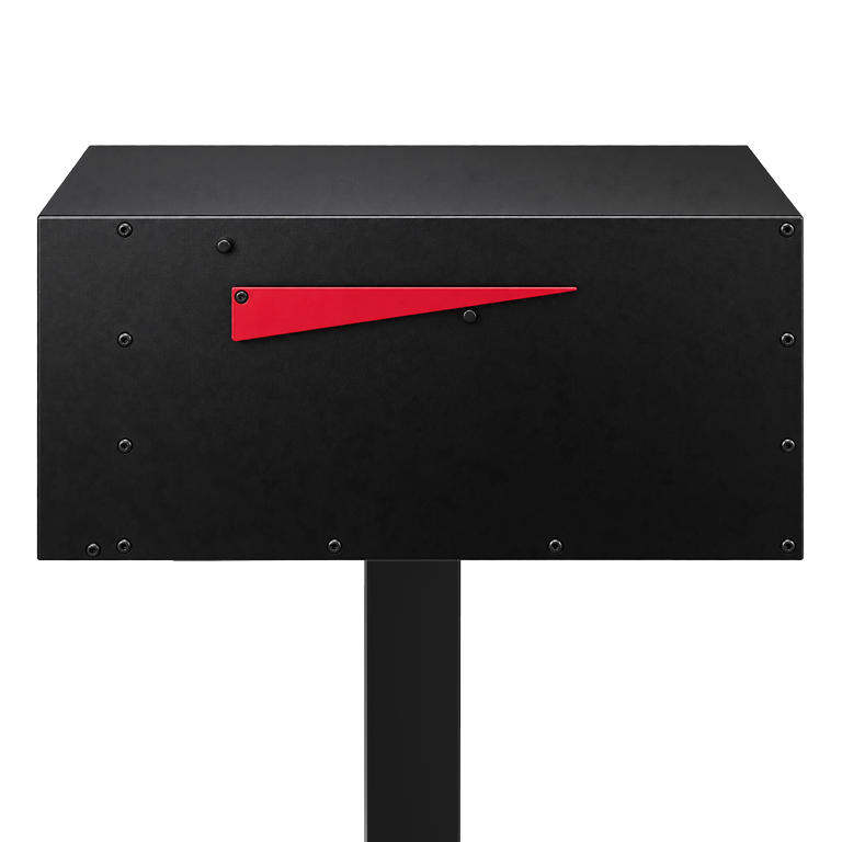 Calvin - Modern Mid-Century Post Mounted Mailbox with Lock