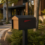 Calvin - Modern Mid-Century Post Mounted Mailbox with Lock