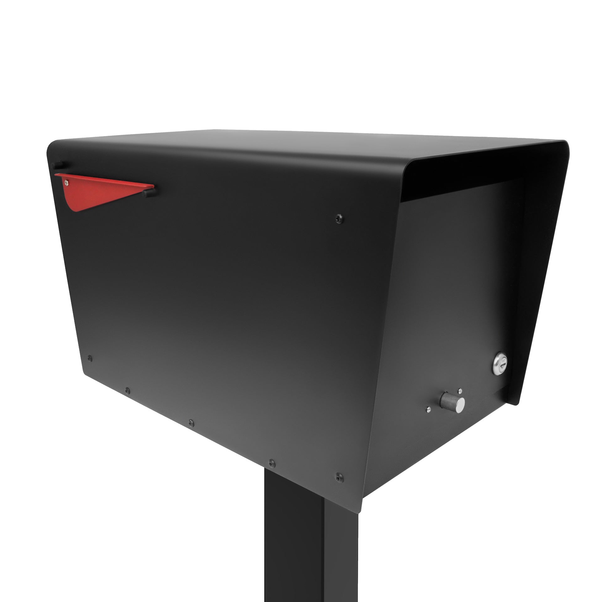 Charles - Modern Mid-Century Post Mounted Mailbox with Lock