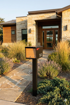 Charles - Modern Mid-Century Post Mounted Mailbox with Lock