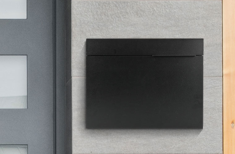 Modern and Contemporary Mailbox - Matte Black Wall Mounted Large