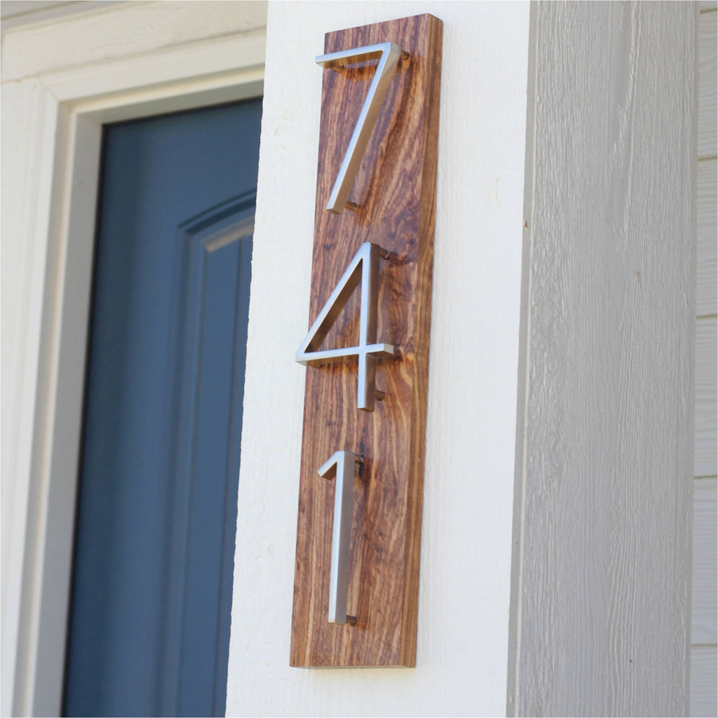 Modern House Numbers Silver