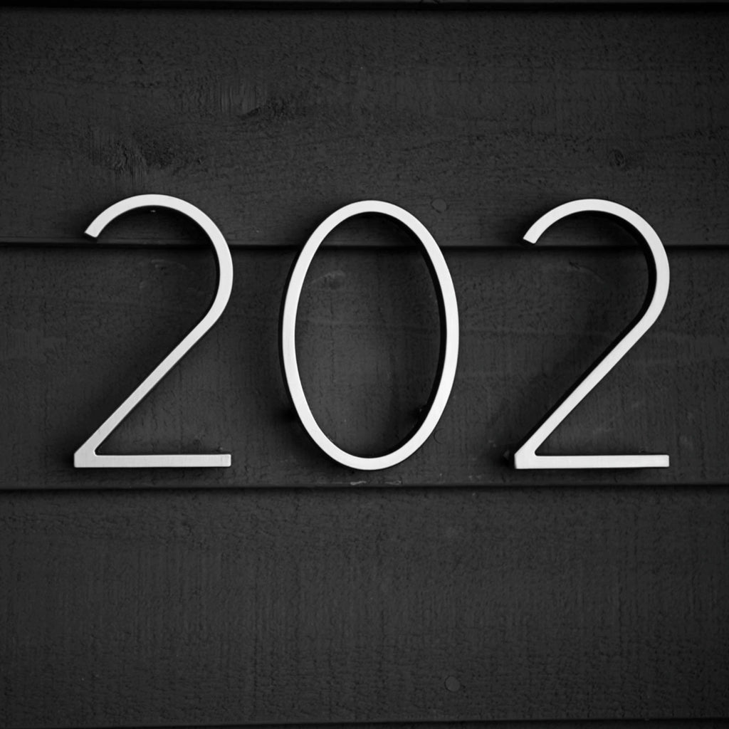 Modern House Numbers - Silver, Floating and Flush Mount