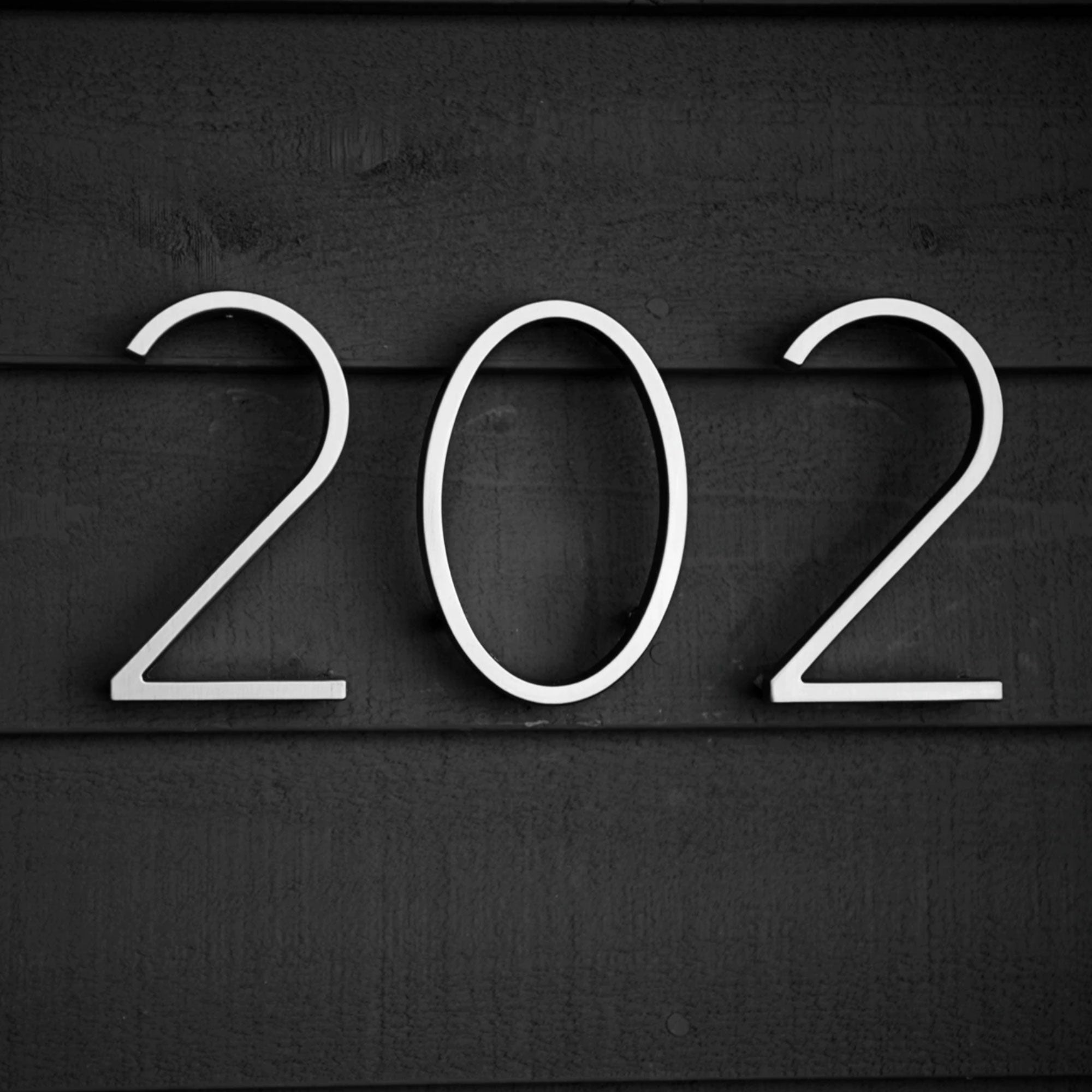 Modern House Numbers - Silver, Floating and Flush Mount