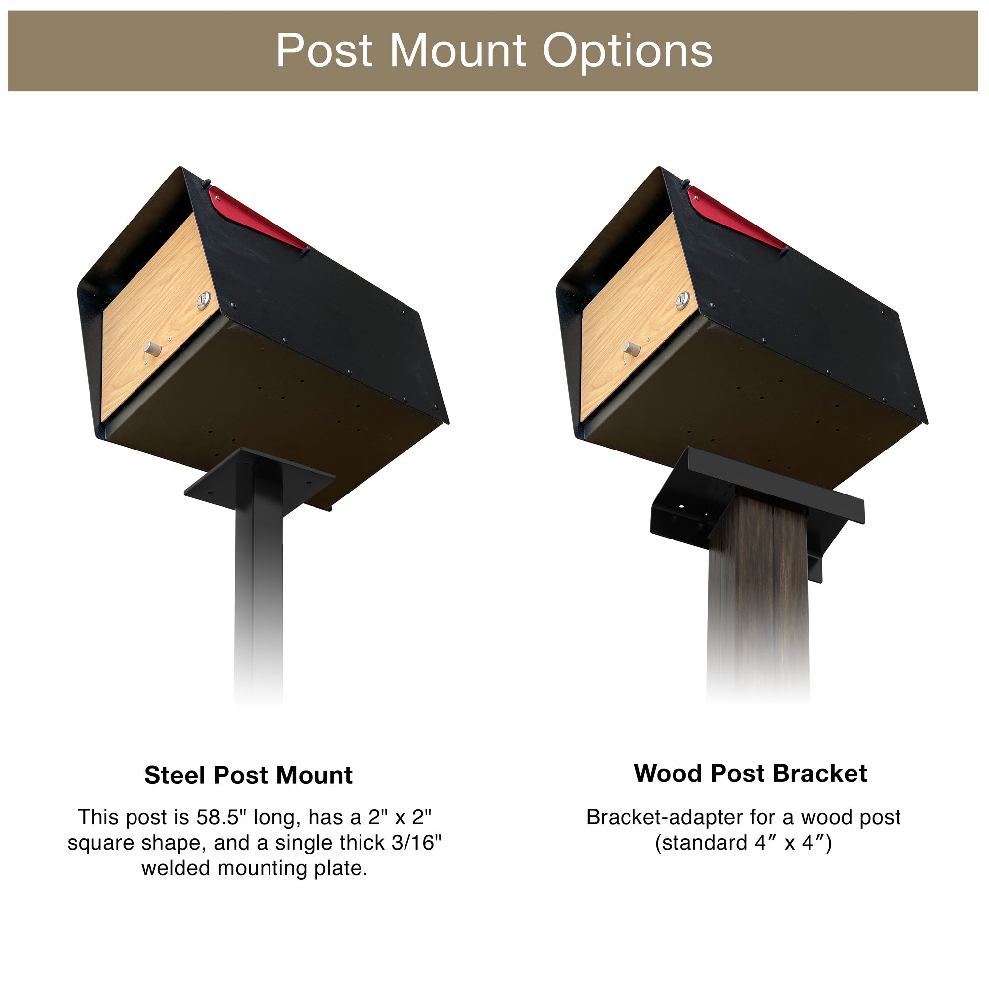 Movo Home Mailbox Post - 58.5 Inch