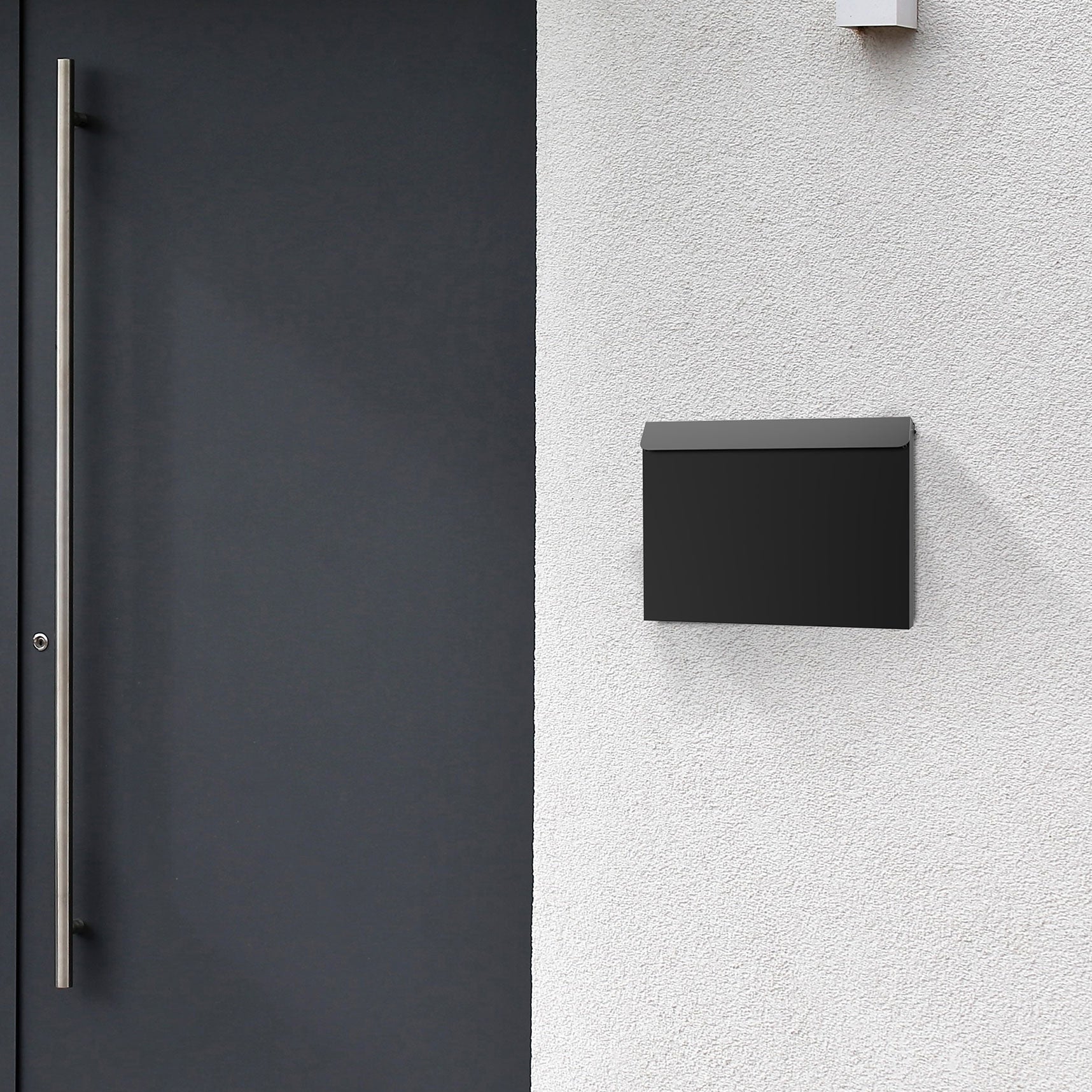 Modern and Contemporary Mailbox - Matte Black Wall Mounted Large